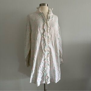 Vintage Victoria Secret 100% Cotton Long Sleeping Shirt Long Sleeve L Country